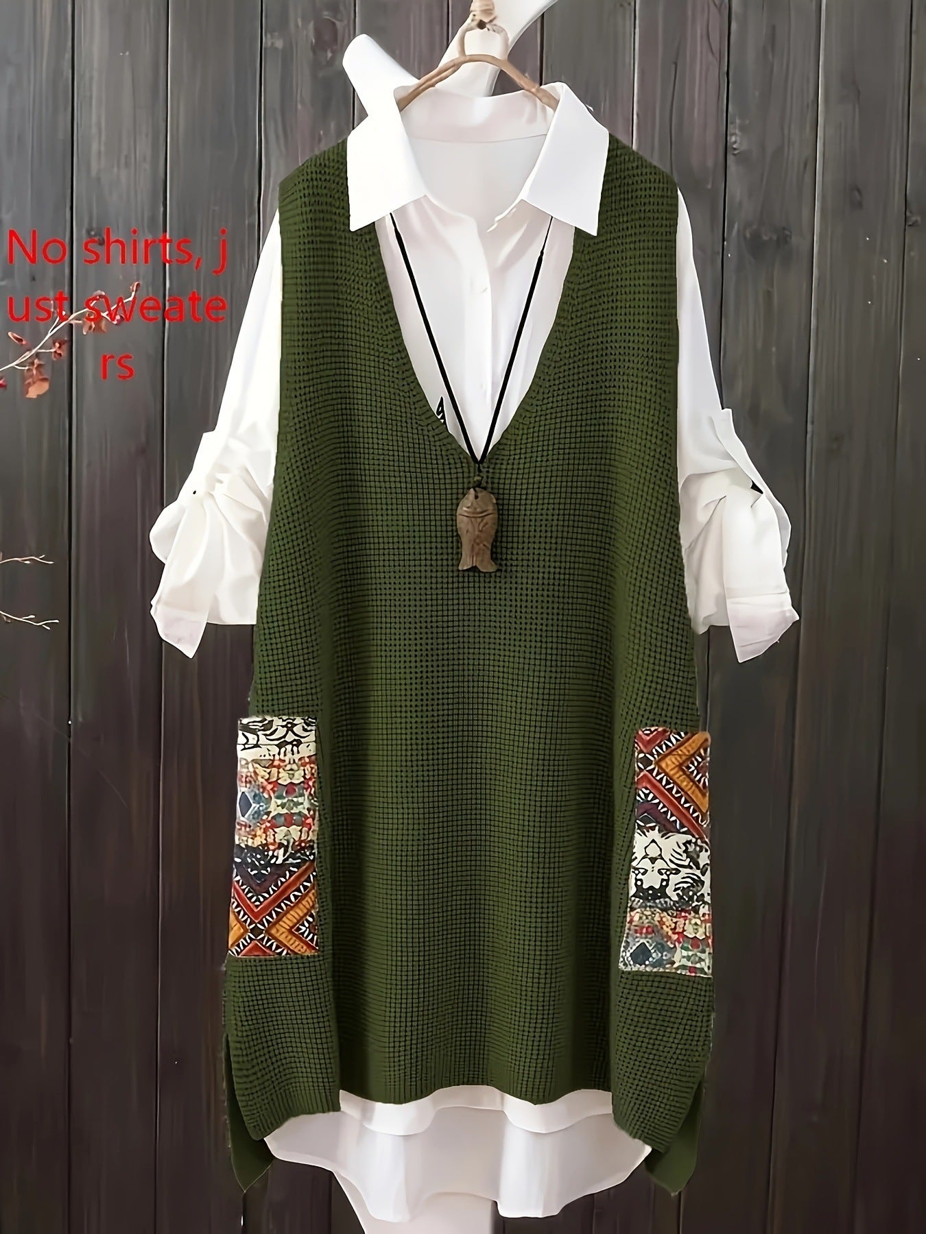 Women's Knitted Vest Loose V-neck