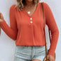 Women's Fashion Long Sleeve Button Top