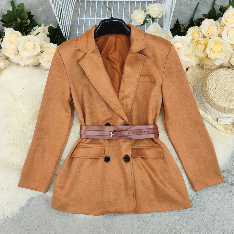 Women's Fashion Temperament Deerskin Velvet Small Suit Jacket