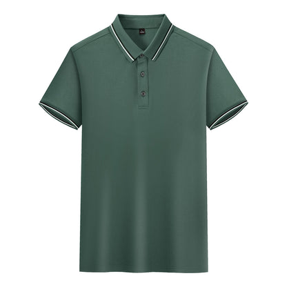 Silk Knitted Men's Short-sleeve Polo Shirt