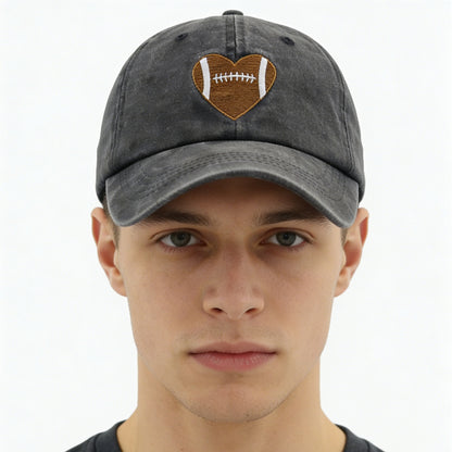 2pcs Football Gifts For Women Men Football Heart Baseball Cap
