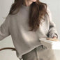 Soft Nuo Gentle Round Neck Pullover Loose Bottoming Sweater For Women