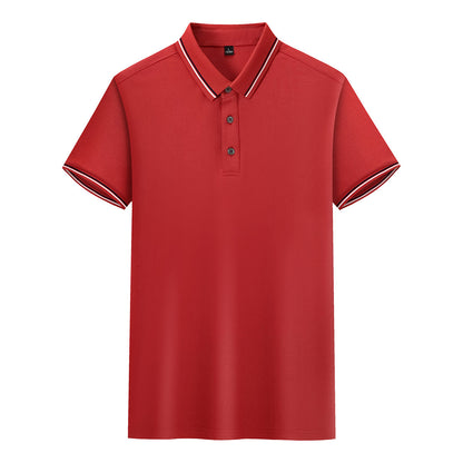 Silk Knitted Men's Short-sleeve Polo Shirt