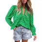 Women's Autumn Top Fashion Horn Long Sleeve Casual