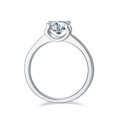 The Claw Of Light And Shadow - A Wedding Ring Set With 1-carat Top-quality Moissanite S925 Silver And Platinum-plated Diamond. The Ring Can Be Inspected With A Diamond Pen