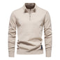 Men's Stand Collar Half Zip New Solid Color Cotton Sweater
