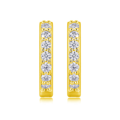 Ding Ding - A Fashionable And Trendy Accessory Set With Top-quality Moissanite S925 Silver And Platinum-plated Stud Earrings. The Gold Rose Gold Color Can Be Detected By A Diamond Pen