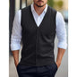 Casual Vest Solid Color Sleeveless Four Seasons Wool Knit Cardigan Men's Vest