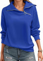 Womens Zipper Sweatshirt Turtleneck Long Sleeve Pullover Casual Loose Sweatshirts Top T Shirts