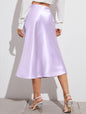 High-waist Satin Midi Skirt Spring Summer Women