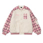 Color Contrast Patchwork Plaid Lamb Wool Coat For Men