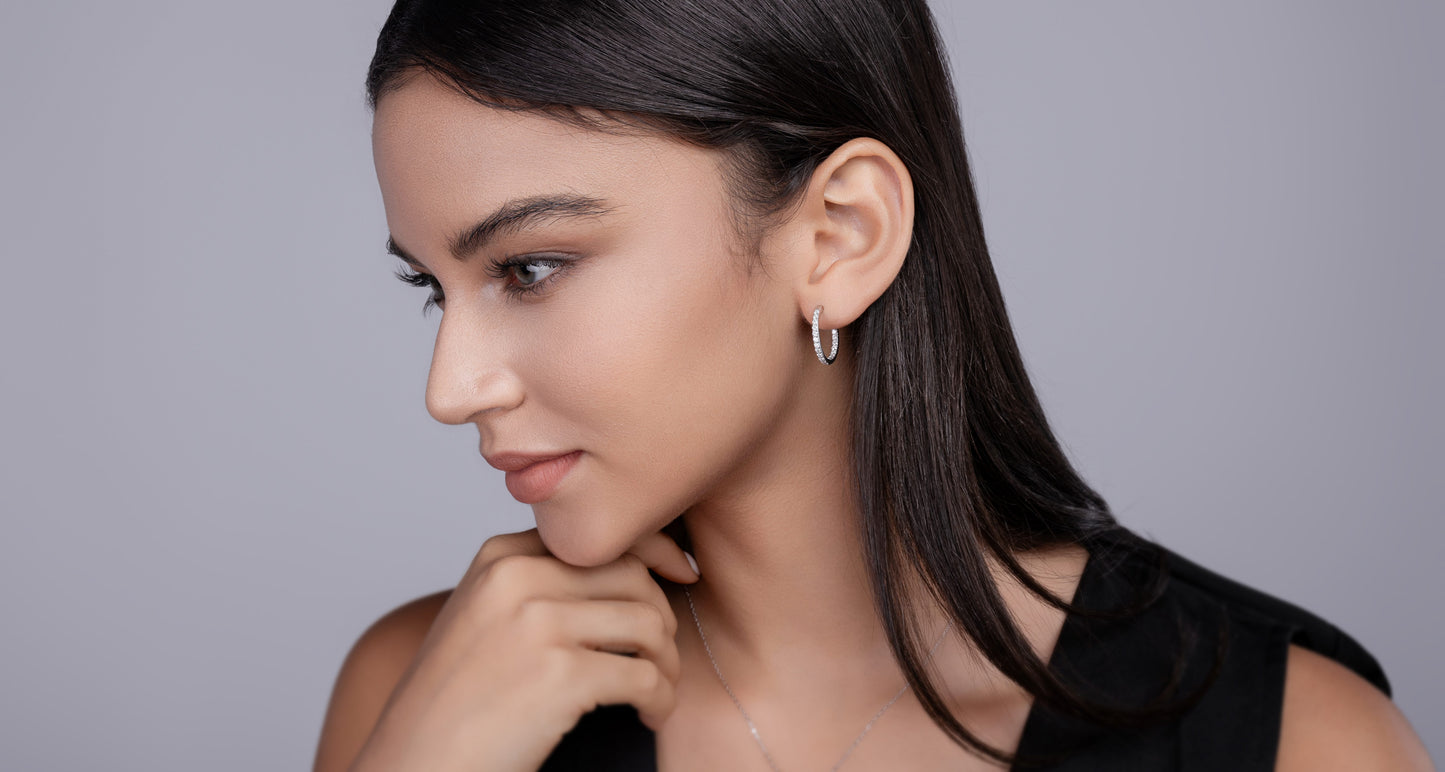 Flowing Light - Earrings Set With Top-quality Moissanite S925 Silver And Platinum-plated Stud Earrings, A Fashionable And Trendy Accessory, Can Be Detected By A Diamond Pen In Yellow Gold And Rose Gol