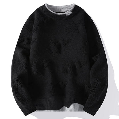 Autumn And Winter Round Neck Sweater Knitwear Men's Clothing Plus Size
