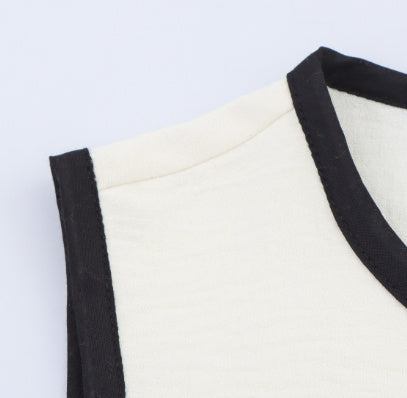 Summer Contrast Color Crepe Vest Top