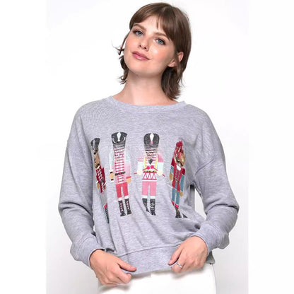 Christmas Element Round Neck Pullover Embroidery Sequined Sweater
