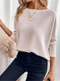 Women's Knitted Waffle Shoulder Pullover