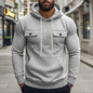 Workwear Multi-pocket Long Sleeve Solid Color Coat For Men
