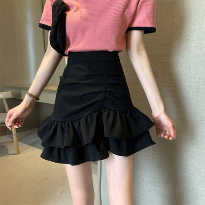 Irregular Hem Flared Skirt Women