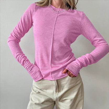 Fashion Round Neck Pullover Long Sleeve T-shirt