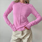 Fashion Round Neck Pullover Long Sleeve T-shirt
