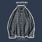Loose Fashion Personality Men's Retro Plaid Coat