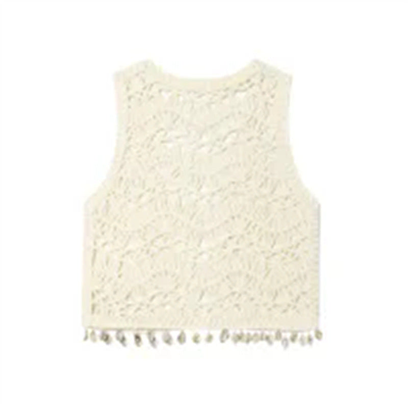 Women's All-match Shell-decorated Knitted Vest