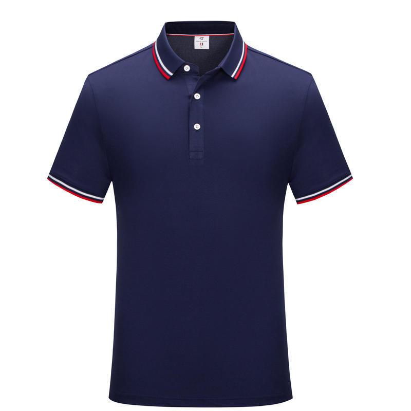 Simple Polo Shirt Short Sleeve Striped Lapel