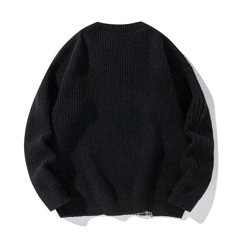 American Versatile And Simple Knitted Sweater With Long Sleeves