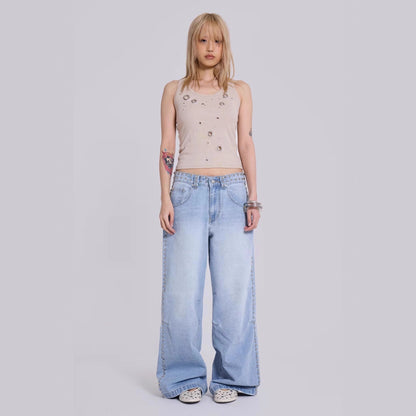 Women's Multi-beaded Loose Cool Jeans Women's