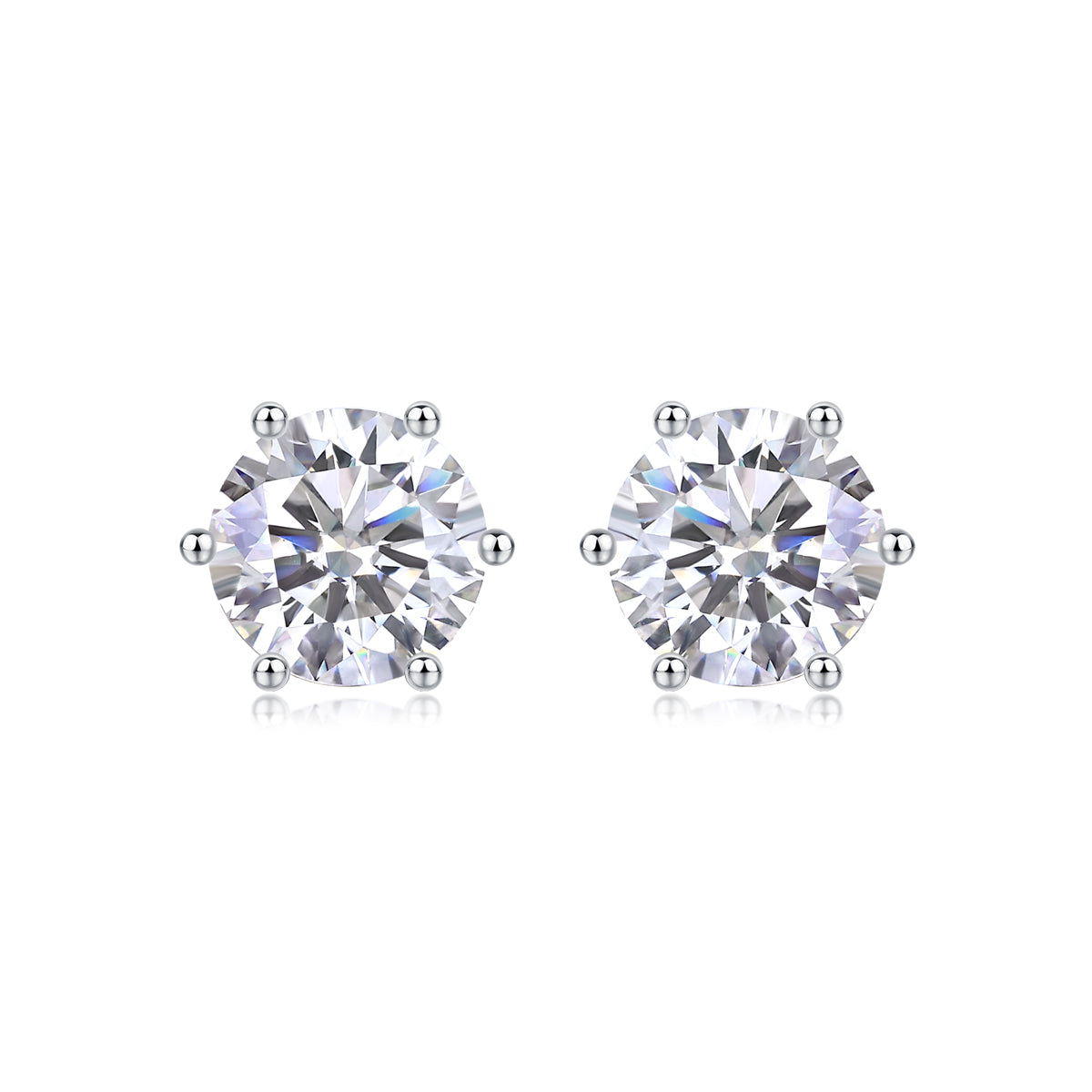 Quiet Moments - Earrings Set With Top-quality Moissanite S925 Silver And Platinum-plated Stud Earrings, A Fashionable And Trendy Accessory, Can Be Tested With A Diamond Pen