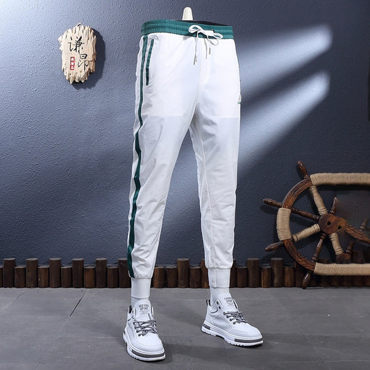 Ice Silk Breathable Stretch Slim-fitting Ankle-tied Skinny Sports Pants