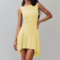 Sleeveless Sexy Hot Girl Off-neck Dress Waist Slimming Back