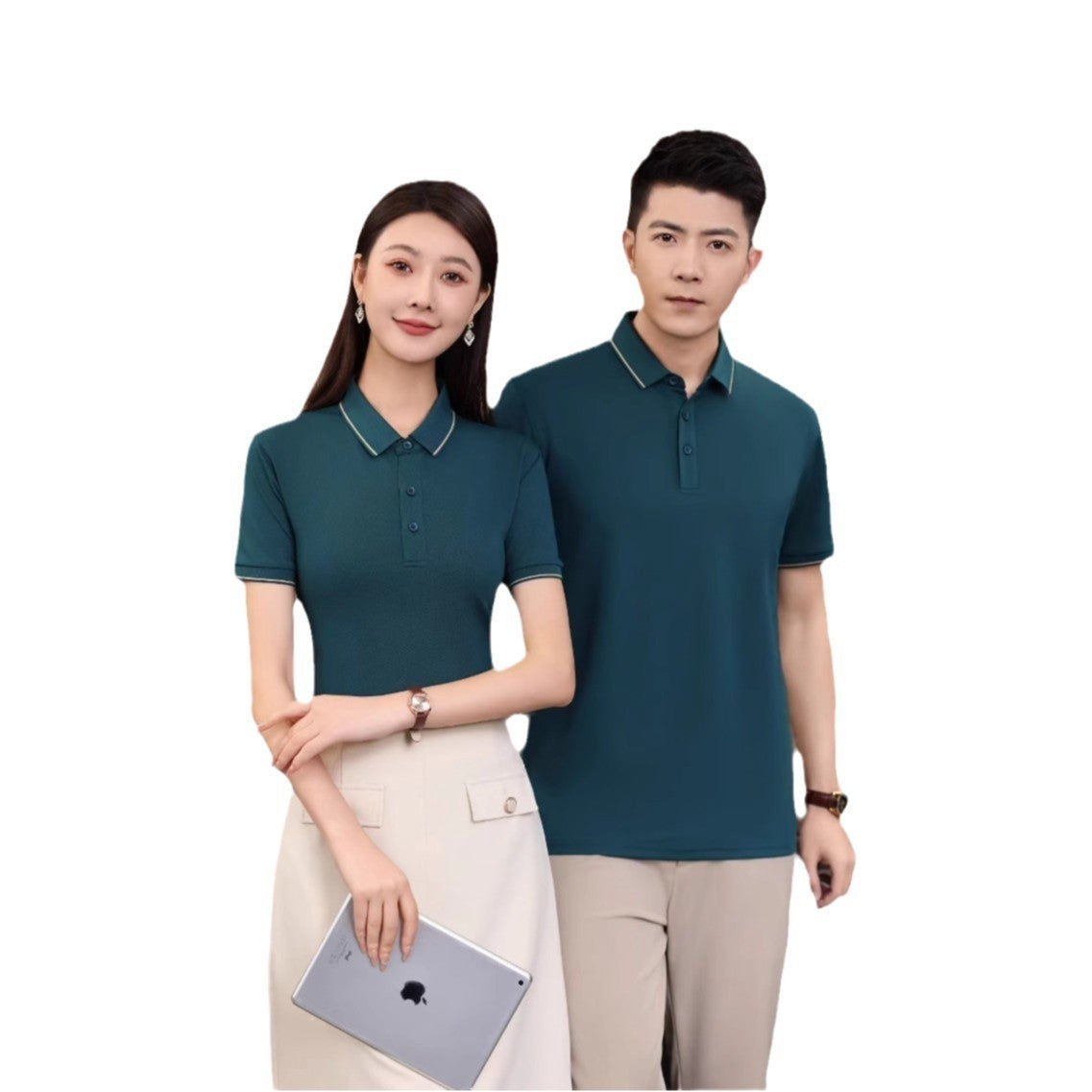 Summer Work Clothes Polo Shirt Ice Ion Single Collar Lapel Breathable Comfortable