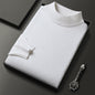 Men's Sweater Slim Fit Pure Color Half Collar Knitted Bottoming Shirt