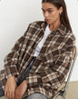 Retro Style All-match Plaid Lapel Long Sleeve Shirt