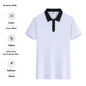 Zipper And Lapel Polo Shirt Solid Color Short Sleeve