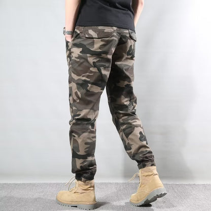 Mens Japanese-Style Retro Camo Ankle-Fit Pants