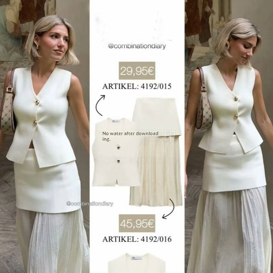 Women's New Gold Button Knit Vest