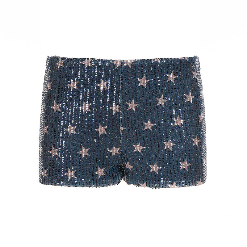 Sequined Printed Fashion Women's Wear Casual Shorts