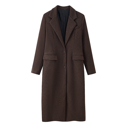 Women's Casual Solid Color Woolen Coat Jacket