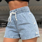 Commuter's All-matching Elastic Pure Color Slimming Denim Shorts