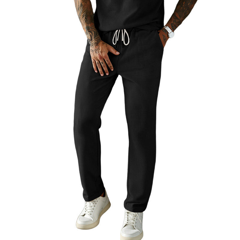 Mens Corduroy Slim Straight-fit Loose-fitting Trousers