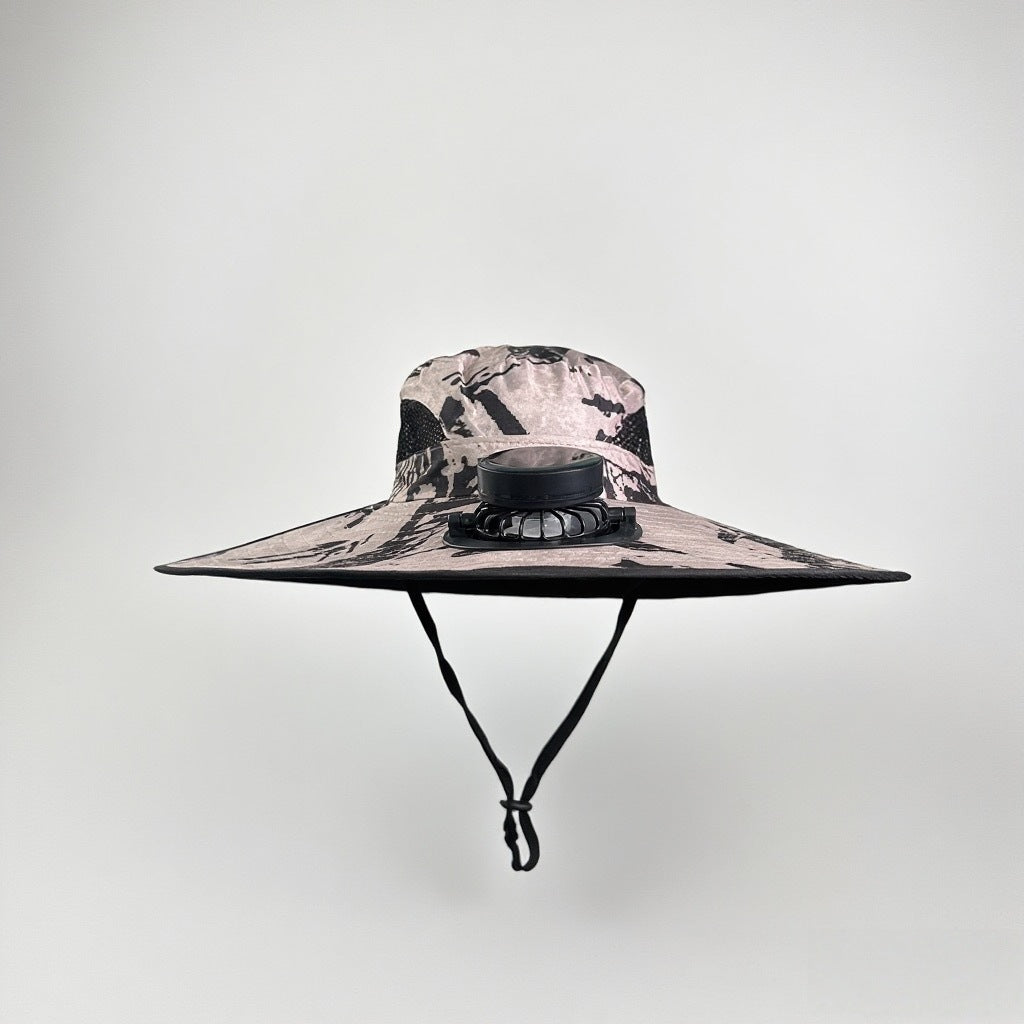 Solar-powered Dual-fan Hat With Dual Power Supply