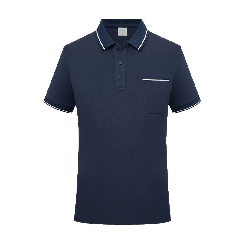 Lapel Short Sleeve Polo Shirt Fashion Workwear With Pocket