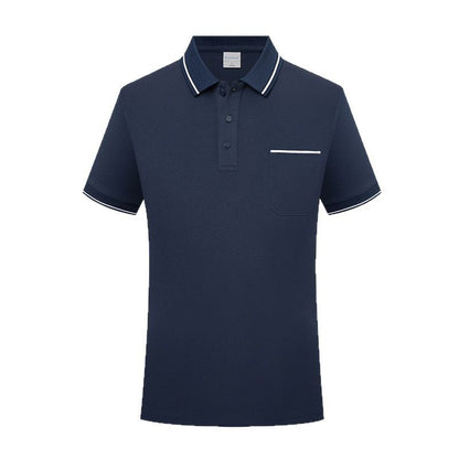Lapel Short Sleeve Polo Shirt Fashion Workwear With Pocket