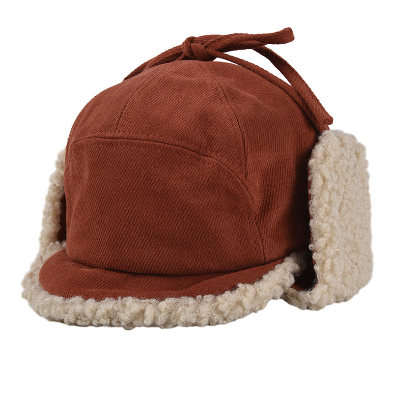 Lamb Wool Warm Lei Feng Hat Northeast Ear Protection Riding Hat
