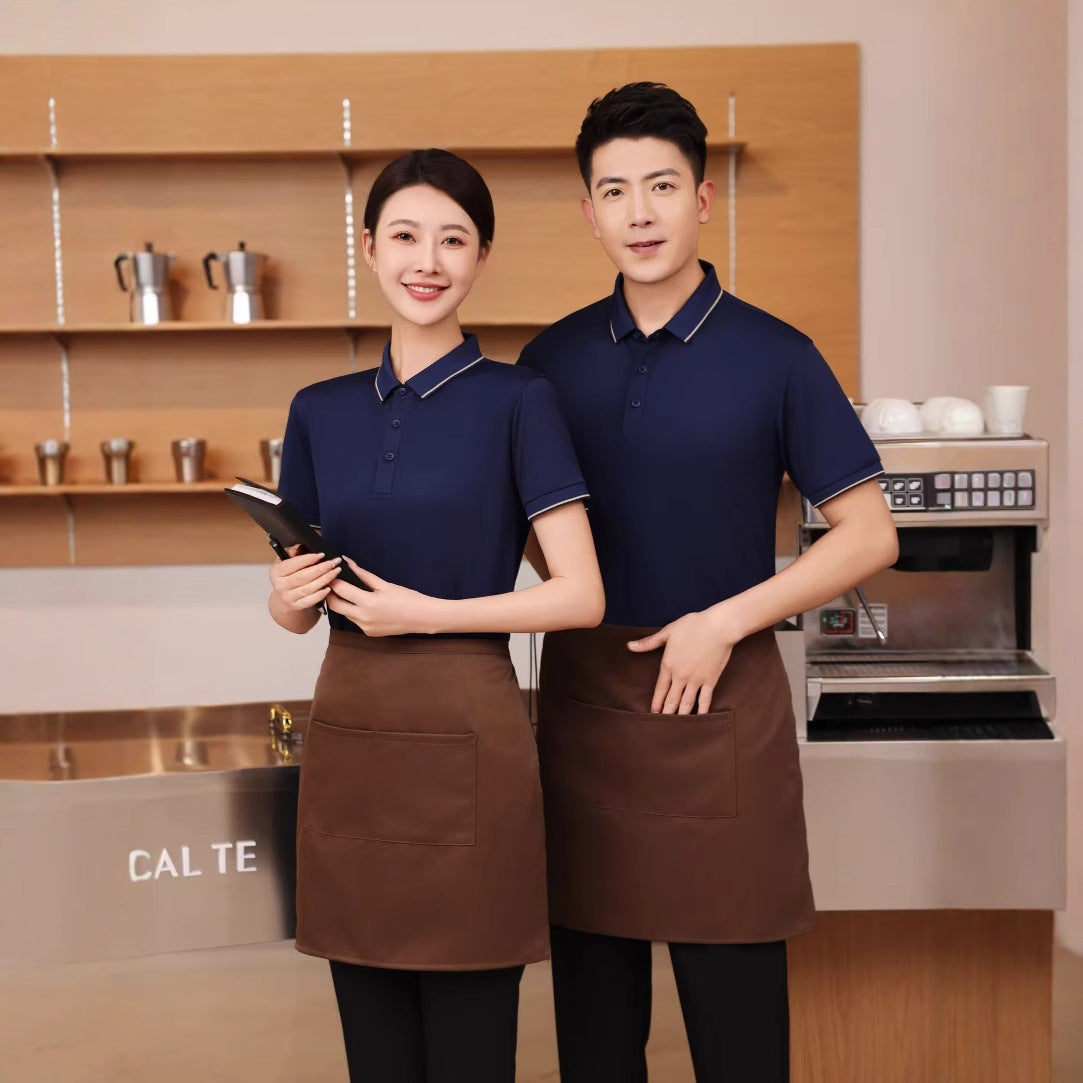 Summer Work Clothes Polo Shirt Ice Ion Single Collar Lapel Breathable Comfortable