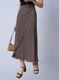 Autumn New Faux Silk Midi Skirt Satin