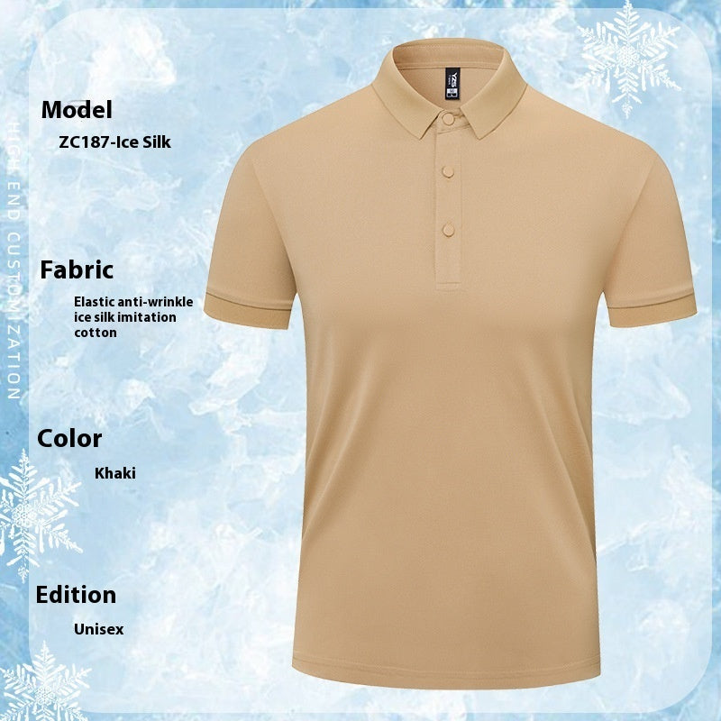 Summer Ice Silk Polo Shirt Overalls