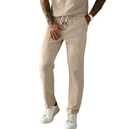 Mens Corduroy Slim Straight-fit Loose-fitting Trousers